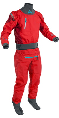 2025 Palm Hommes Atom Back Zip Kayak Drysuit & Con Zip Flame / Chilli 12380