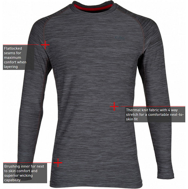 Gill Hommes Crew Couche De Base Pour Le Cou 1282 - Ash