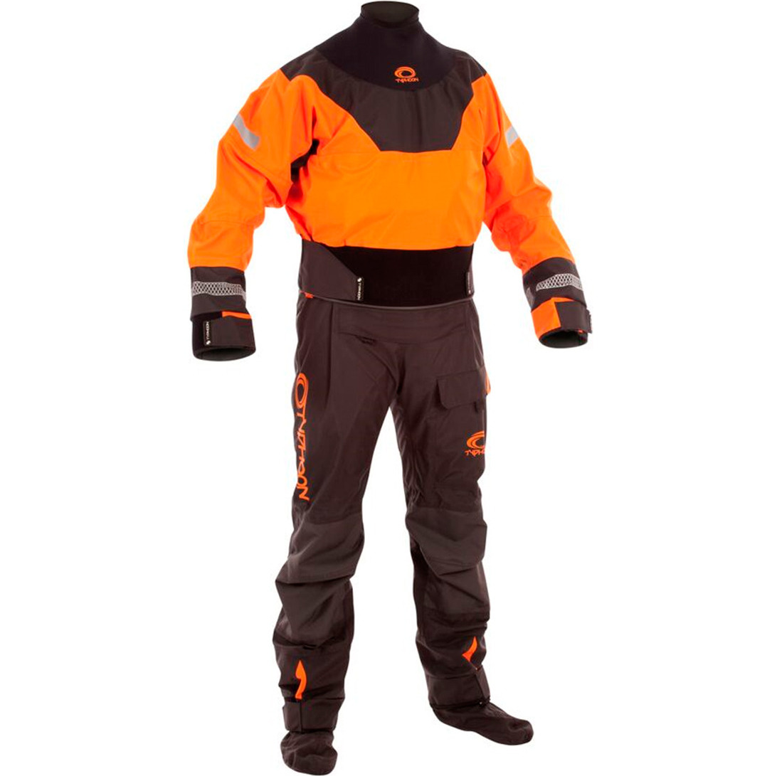 2017 Typhoon Multisport Charnière Drysuit + Con Zip Orange / Costume noir Seulement 100152