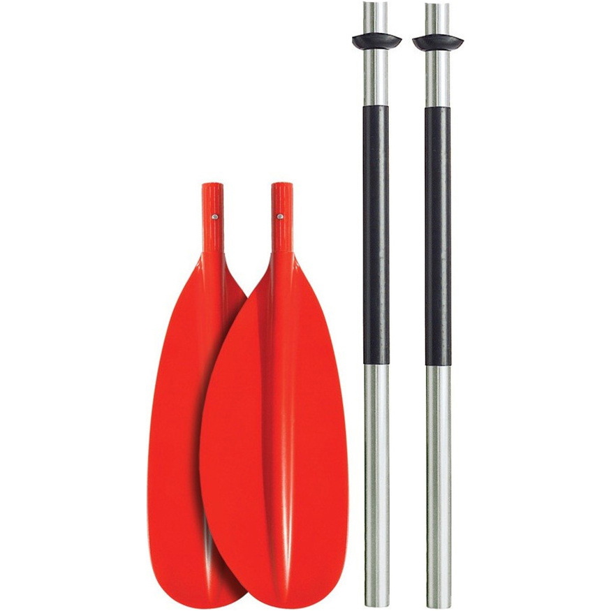 Bravo Kwb 230cm 4 Pieces Alu Paddle - Blade Incurvé - Rouge