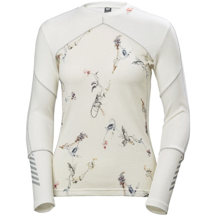 2018 Helly Hansen Femmes HH Lifa Merino Crew Base Layer Top Blanc 48341