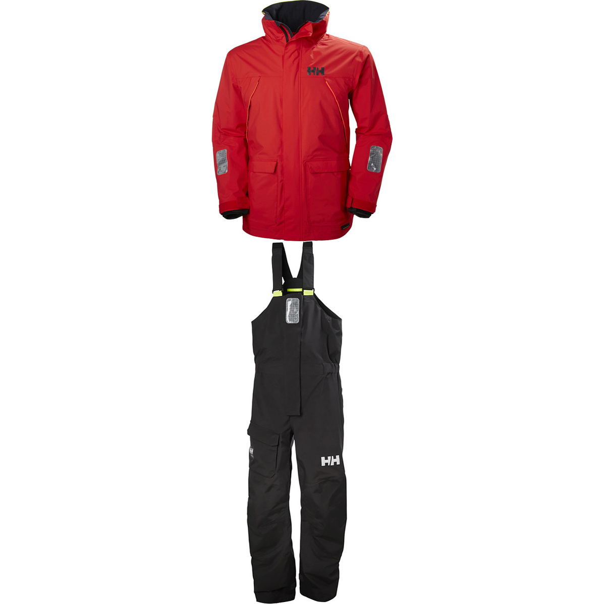2019 Veste Coastal Pier Helly Hansen 33872 & Pantalon 33900 Combi Mis En Alerte Rouge / ébène
