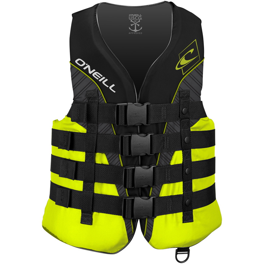 2026 O'neill Superlite 50n Ec Impact Vest 4723 - Noir / Lime / Smoke