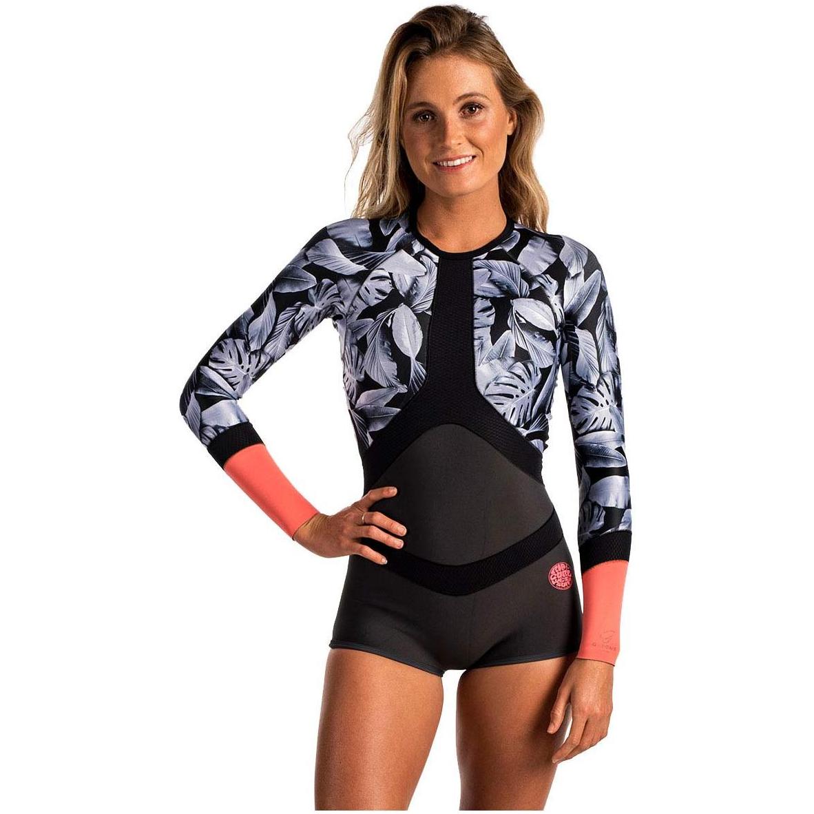 Rip Curl Femmes Combinaison Madi 1mm Manches Longues Printemps Shorty Combinaison Coral WSP6CW