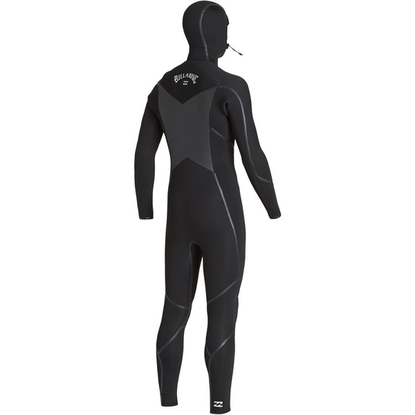 2019 Billabong Hommes Furnace Absolute X 5/4mm à Capuchon Chest Zip Combinaison Q45m08 Noir