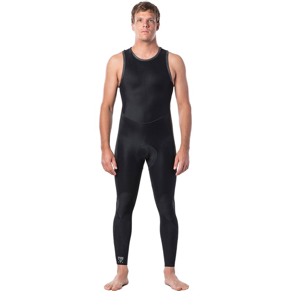 2026 Rip Curl Hommes Dawn Patrol 1.5mm Back Zip Long John Combinaison Néoprène WSM9IM - Black