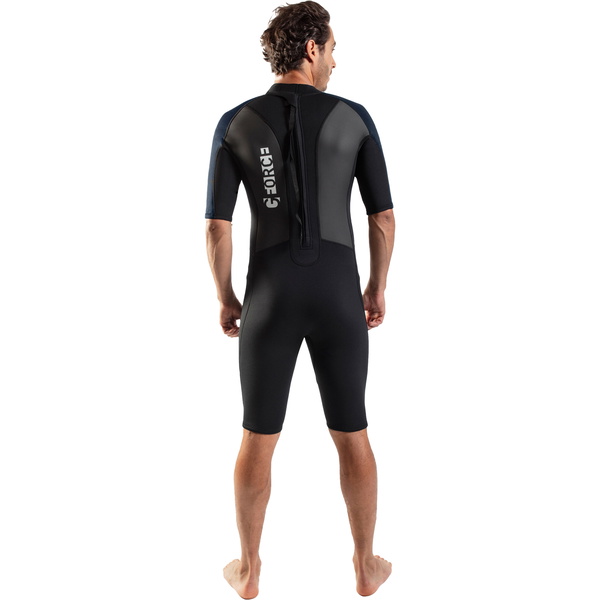 2026 Gul Hommes G-Force 3mm Back Zip Shorty Combinaison Néoprène GF3305-B7 - Black / Navy