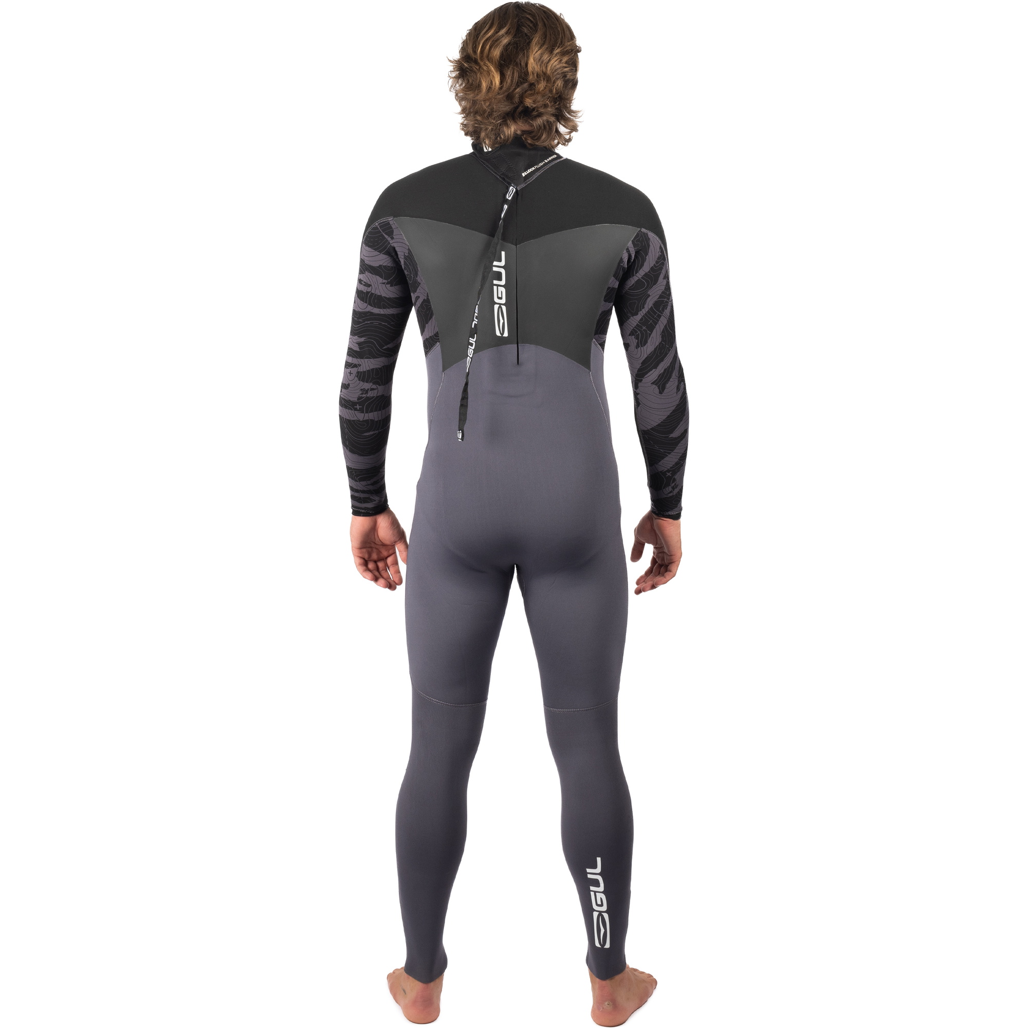 2025 Gul Hommes Response 5/3mm GBS Back Zip Combinaison Néoprène RE1213-C1 - Grey / Black