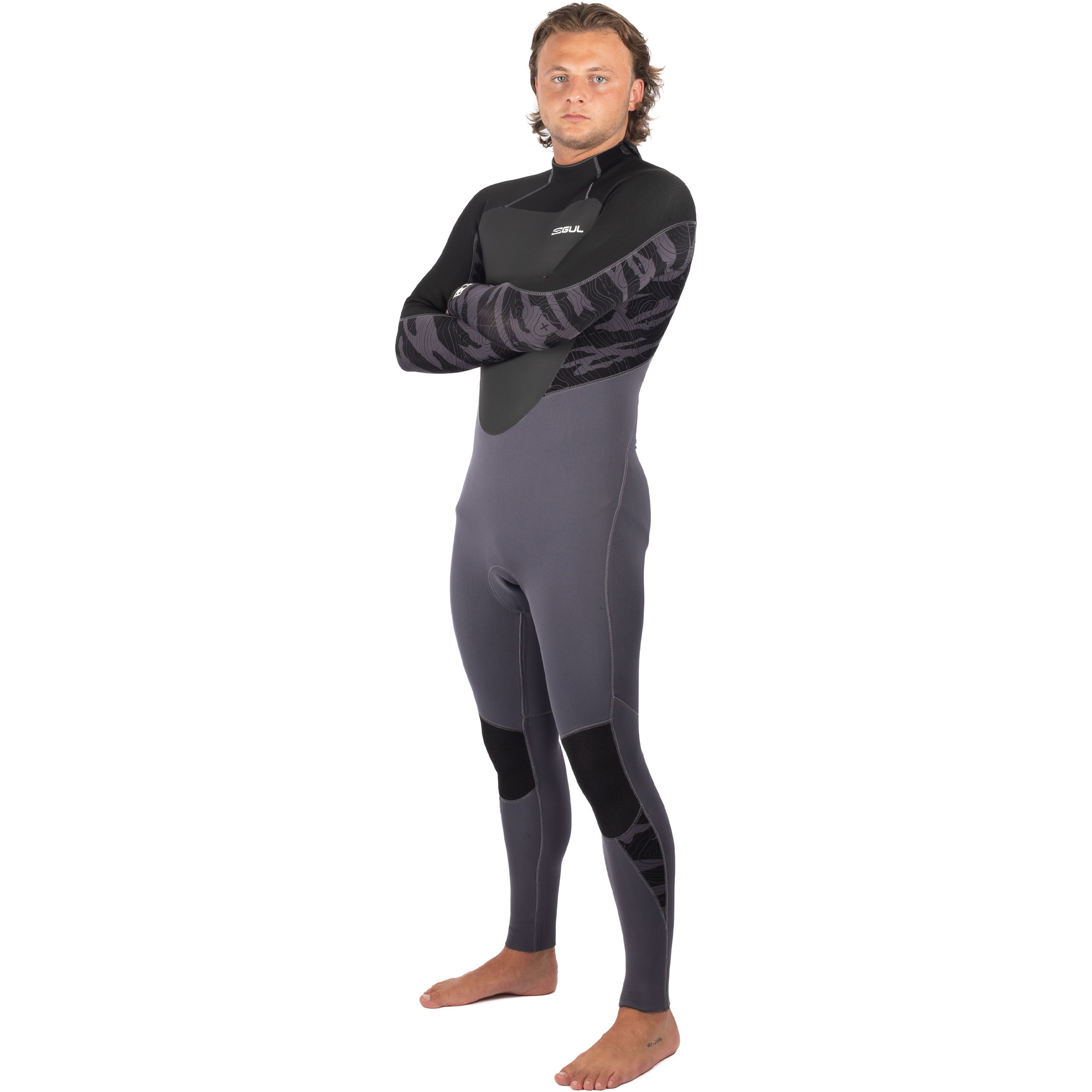 2025 Gul Hommes Response 5/3mm GBS Back Zip Combinaison Néoprène RE1213-C1 - Grey / Black