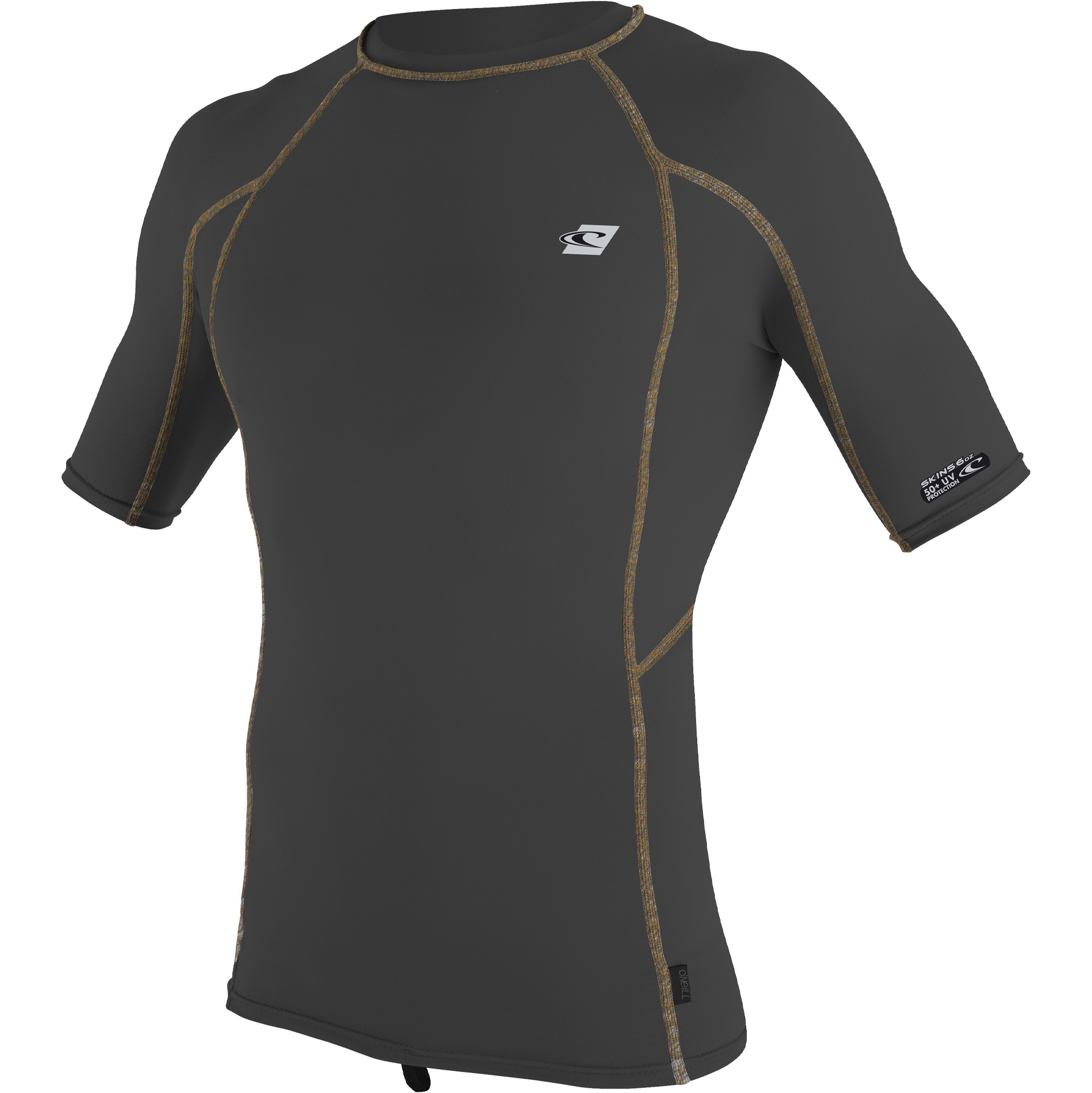 2022 O'neill Premium Skins Pour Hommes Manches Courtes Rash Guard 4169b - Noir