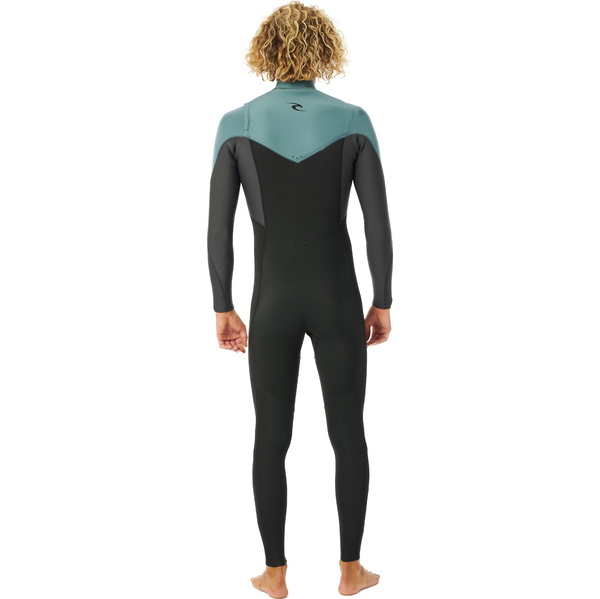 2023 Rip Curl Hommes Dawn Patrol Performance Eco 3/2mm Chest Zip Combinaison Néoprène 15MMFS - Muted Green