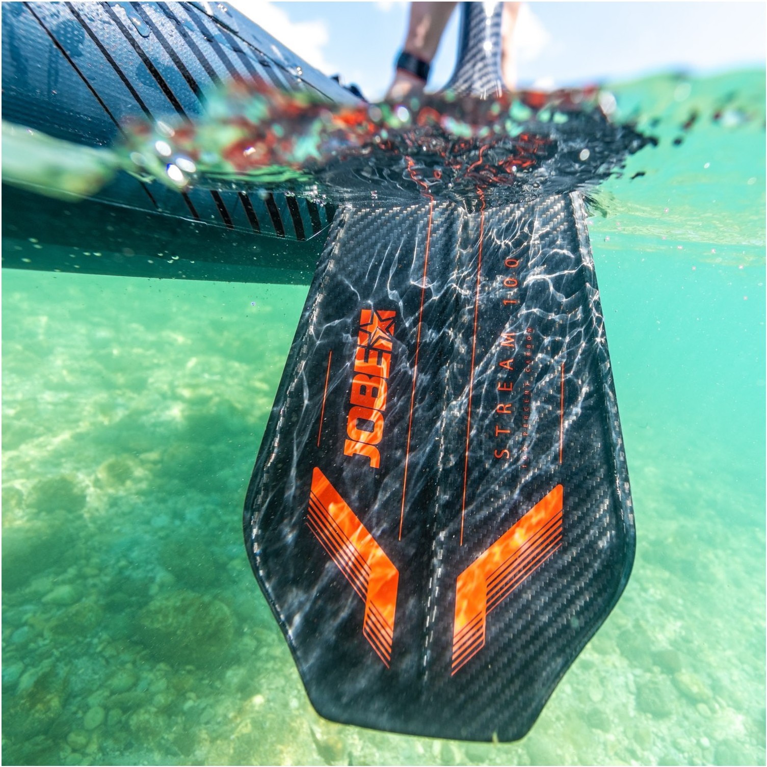 2026 Jobe Stream Carbon 100 Sup 3-piece Paddle 486723007 - Orange