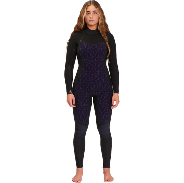 2025 Billabong Femmes Synergy 5/4mm Back Zip Combinaison Néoprène ABJW100134 - Wild Black