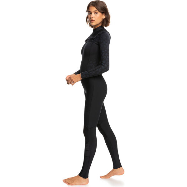 2026 Roxy Femmes Swell Series 3/2mm Chest Zip Combinaison Néoprène ERJW103122 - Black