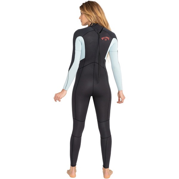 2023 Billabong Femmes Launch 5/4mm Back Zip Combinaison Néoprène ABJW100159 - Grey