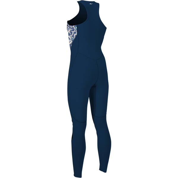 2024 O'Neill Women Bahia 1.5mm Front Zip Long Jane Combinaison Néoprène 4860 - French Navy / Crisflor
