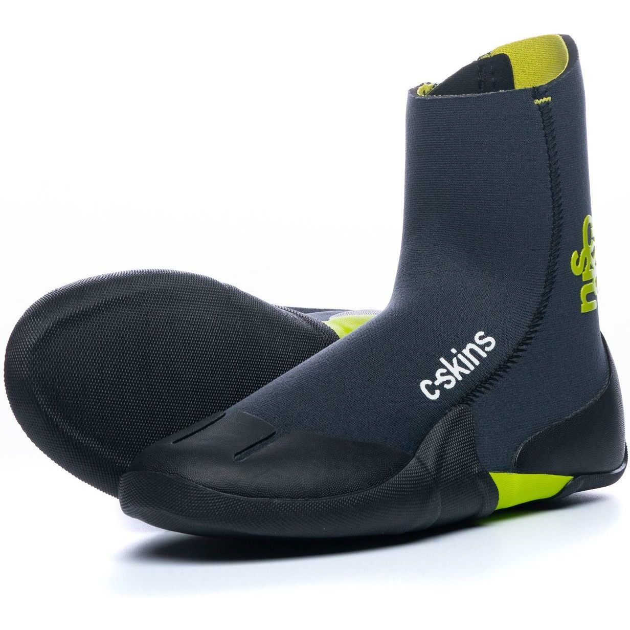 2026 C-Skins Enfants Legend 3.5mm Bottes Zippées En Néoprène à Bout Rond C-BOLEJZ - Graphite / Flash Green / Black