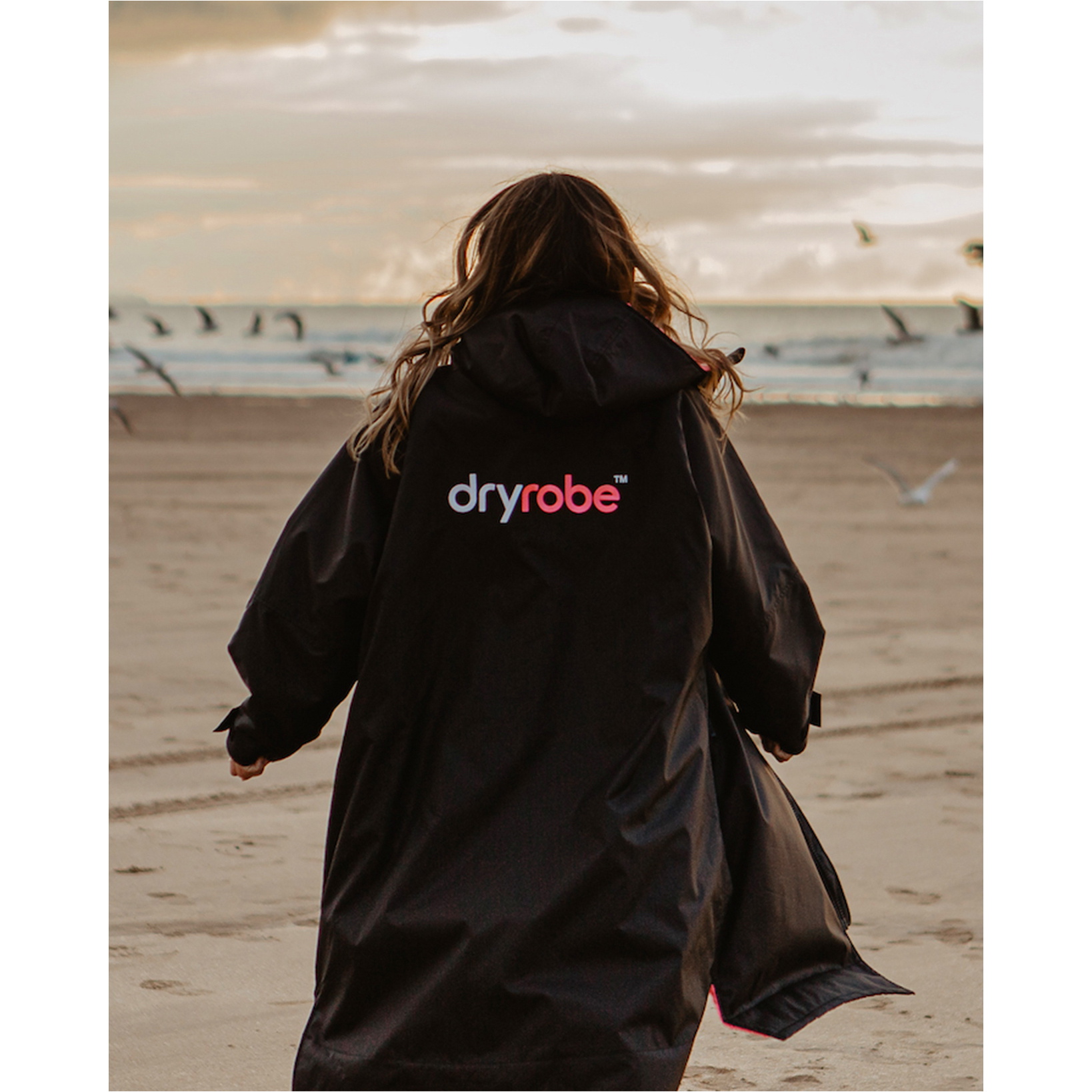 2026 Dryrobe Advance Peignoir à Manches Longues DALSV3 - Black / Rose