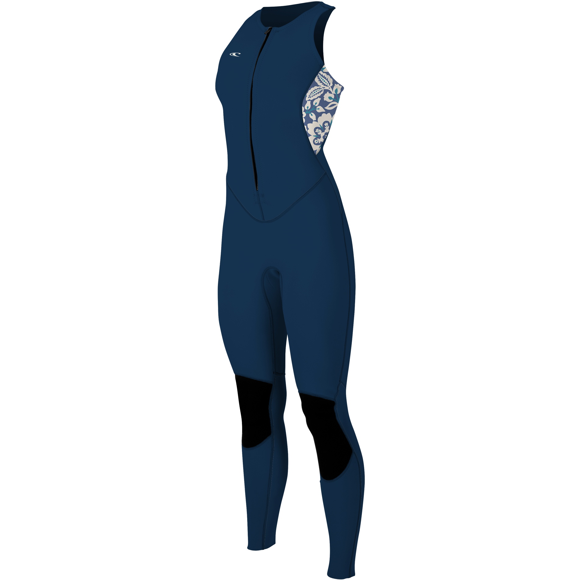 2024 O'Neill Women Bahia 1.5mm Front Zip Long Jane Combinaison Néoprène 4860 - French Navy / Crisflor