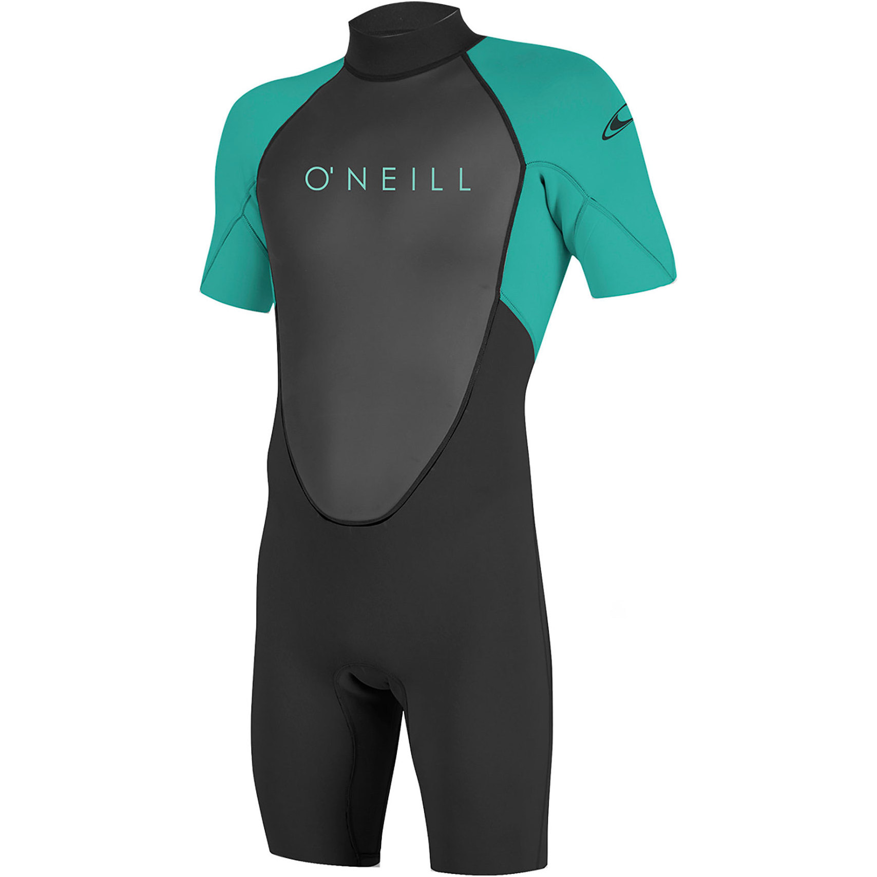 2025 O'Neill Youth Reactor II 2mm Back Zip Shorty Wetsuit 5045 - Black / Aqua