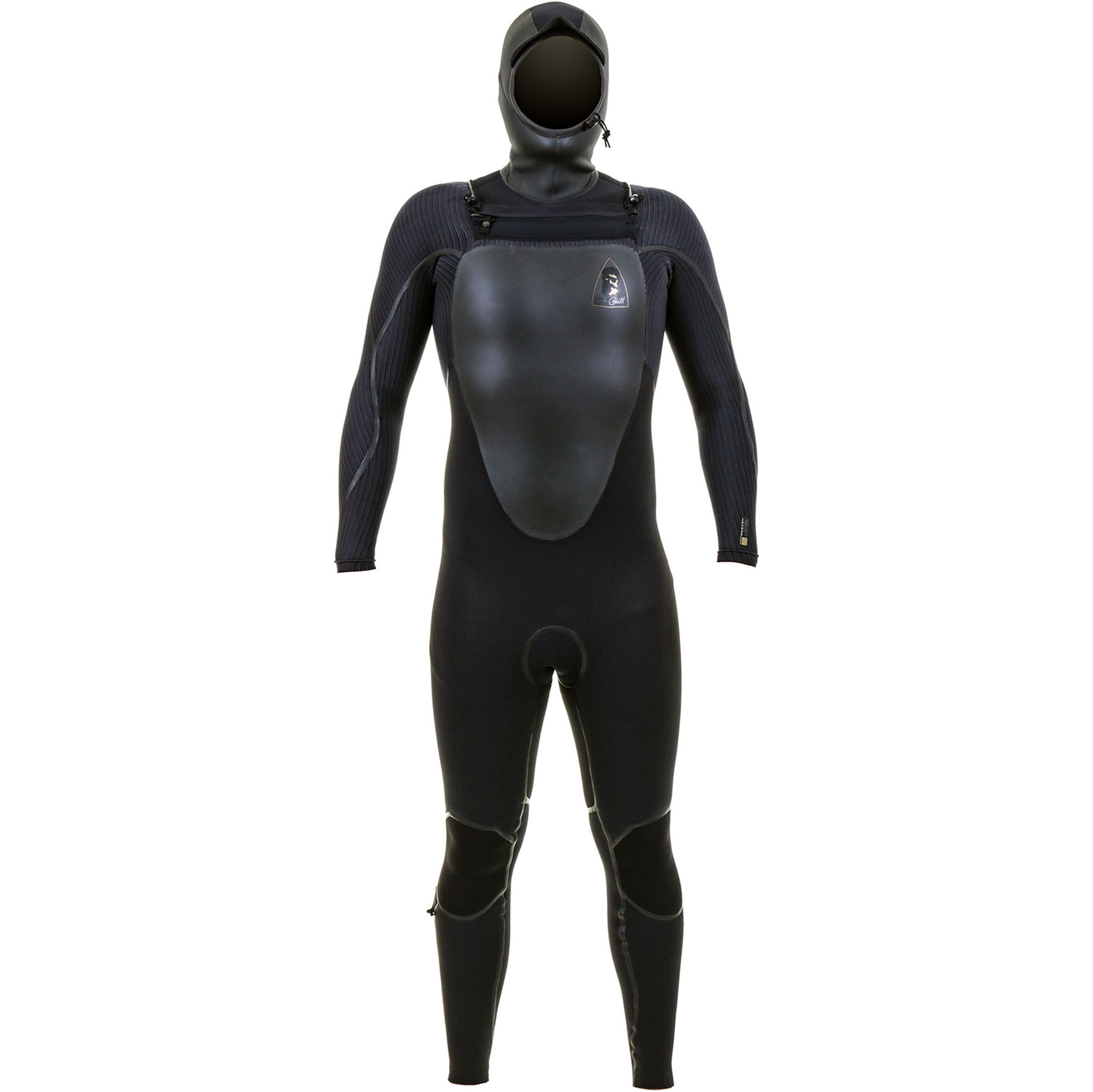 2025 O'Neill Hommes Mutant Legend 5/4mm Chest Zip à Capuche Combinaison Néoprène 5369 - Black