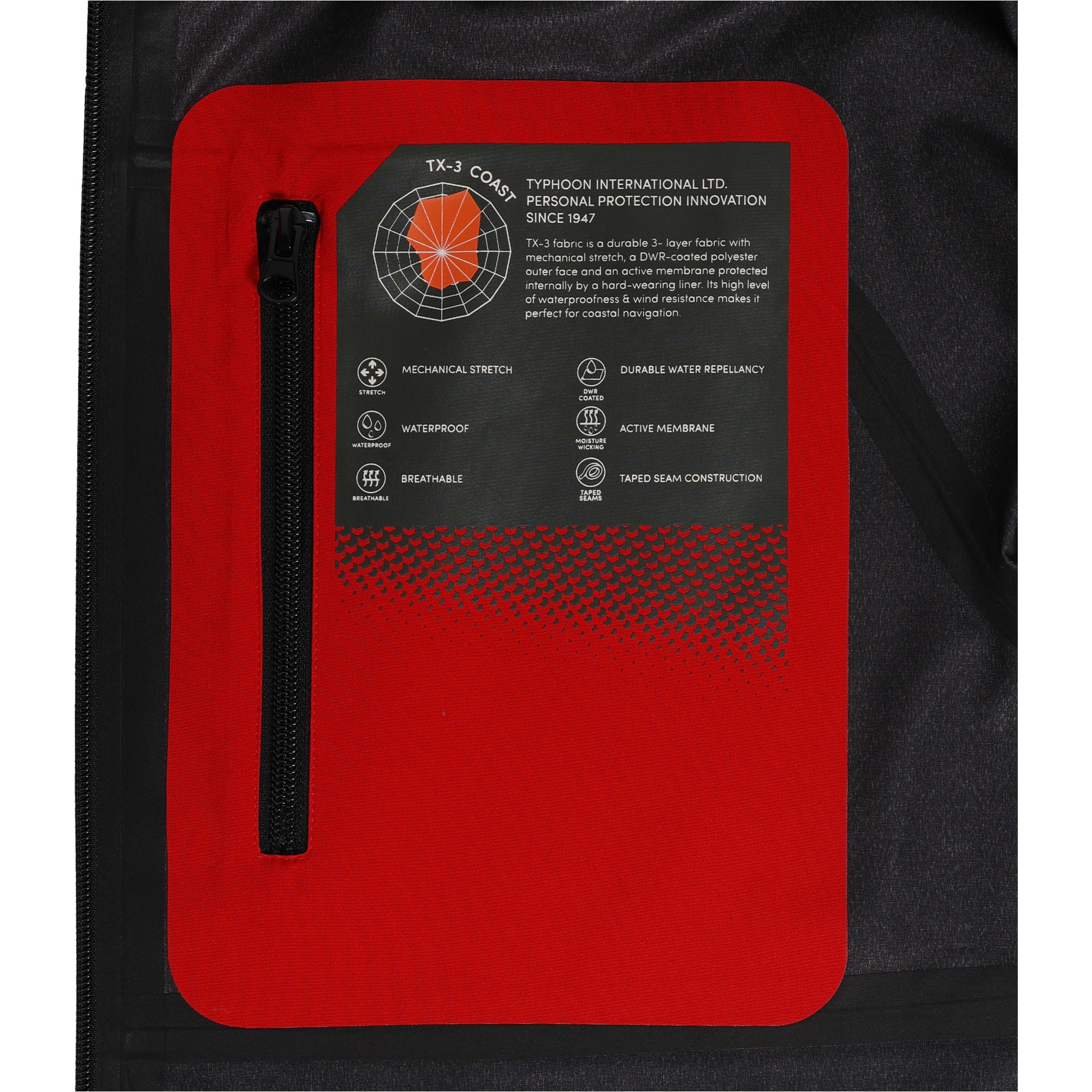 2026 Typhoon Performance Sailing Jacket P2037 - Red / Solar