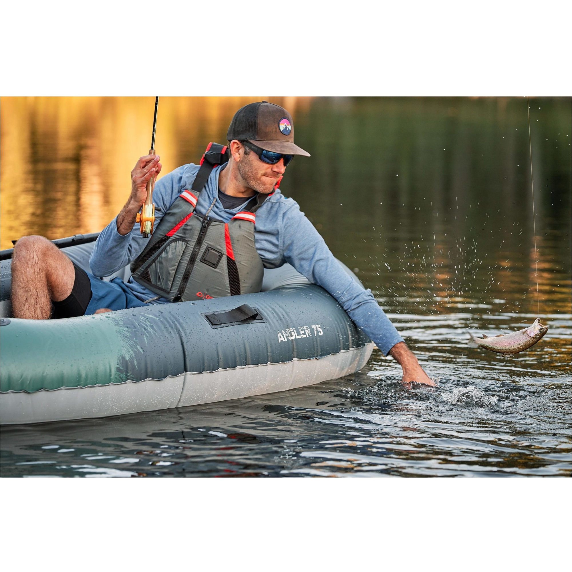 2026 Aquaglide Backwoods 75 Ultralight 1 Personne Pêcheur Kayak Agul1 - Navy