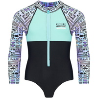 Junior Filles Parla Manches Longues Rash Onesie Noir