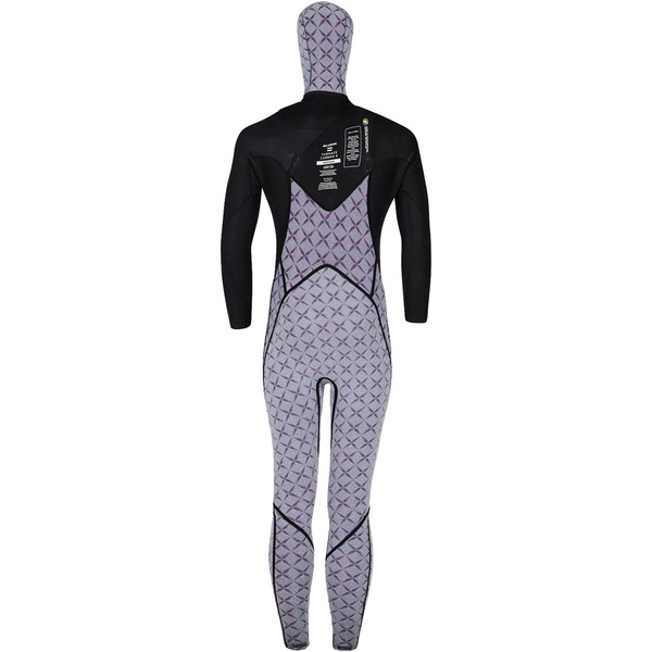 2018 Billabong four carbone X 5 / 4mm à capuche poitrine Zip Wetsuit NOIR F45M13
