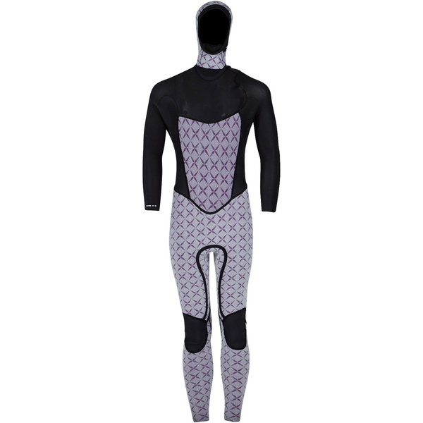 2018 Billabong four carbone X 5 / 4mm à capuche poitrine Zip Wetsuit NOIR F45M13