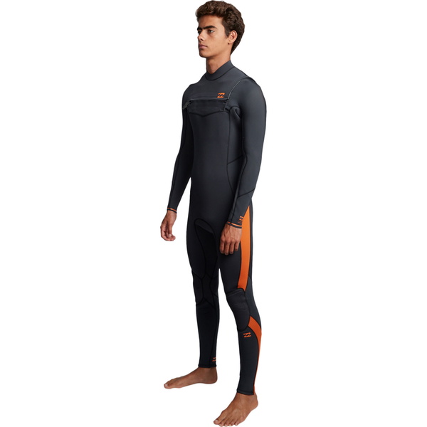 2020 Billabong Hommes Furnace Absolute 5/4mm Chest Zip Combinaison Sable Noir Q45m09