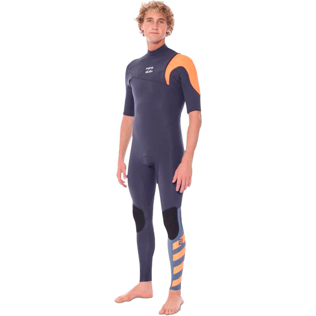 2016 Billabong Xero Pro 2mm manches courtes ZIPPERLESS Wetsuit FLURO ORANGE W42M01