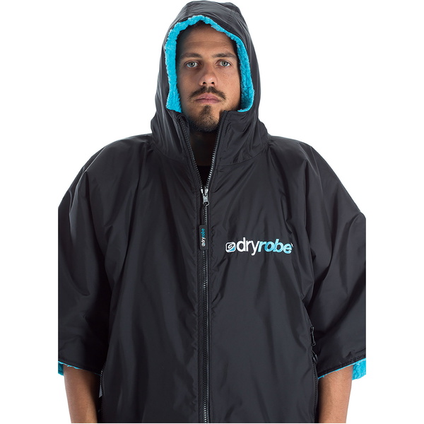 2023 Dryrobe Advance Changement De Manches Courtes Robe DR100 - Black / Bleu