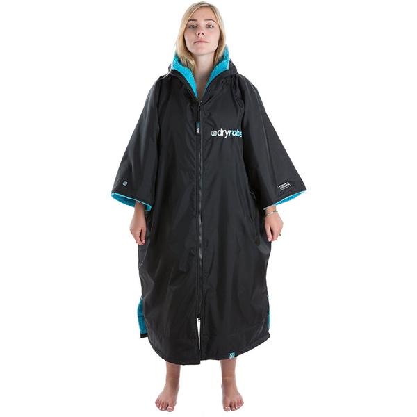 2023 Dryrobe Advance Changement De Manches Courtes Robe DR100 - Black / Bleu
