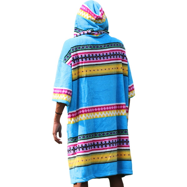 2018 TLS ROBE CHANGEANTE DE SURF À CAPUCHE / PONCHO - Stripe ethnique
