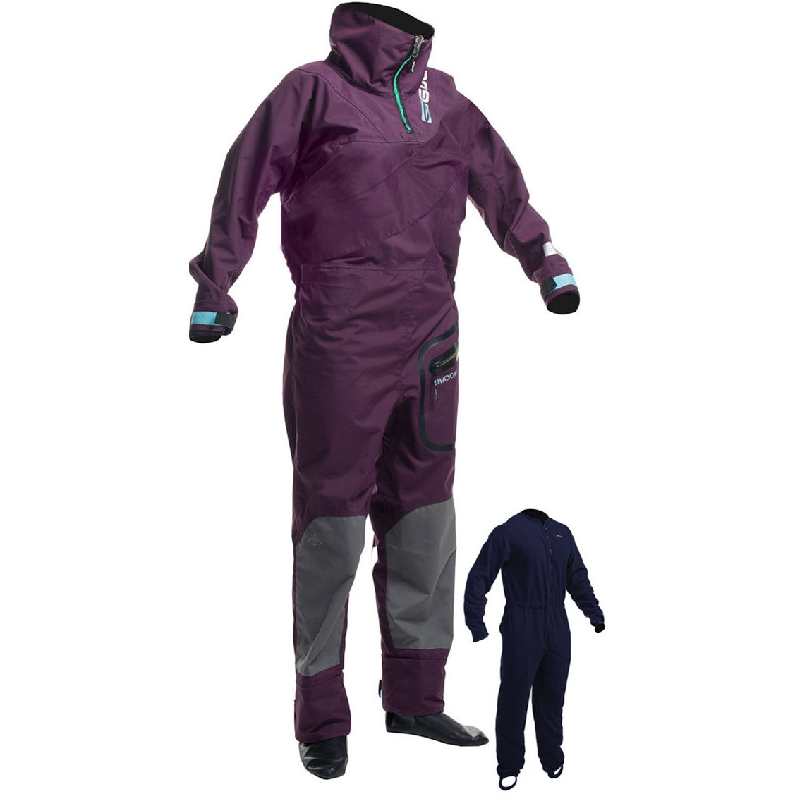 Drysuit Gul Shadow Femme Drysuit Prune Italienne GM0350-B3 Y COMPRENANT UNDERFLEECE