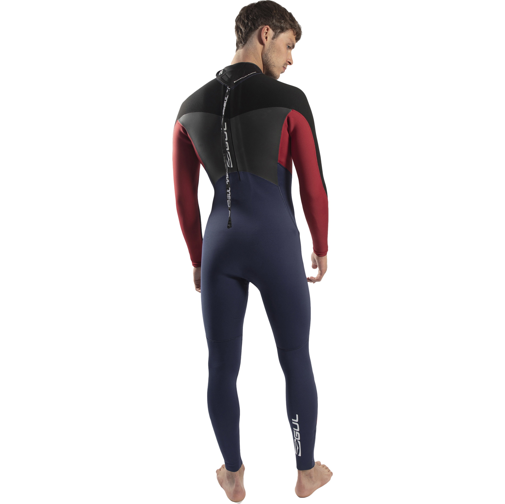 2025 Gul Hommes Response 4/3mm GBS Back Zip Combinaison Néoprène RE1246-C1 - Navy / Red
