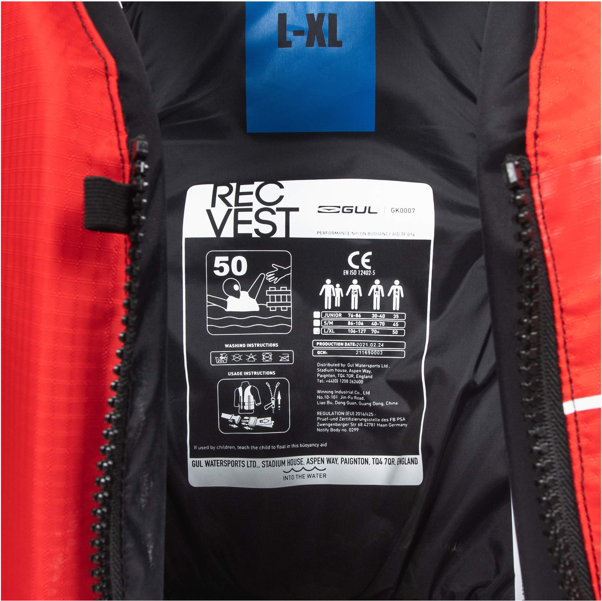 2026 Gul Enfants Gilet De Sauvetage Aide à La Flottabilité Gk0007-B7 - Red / Black