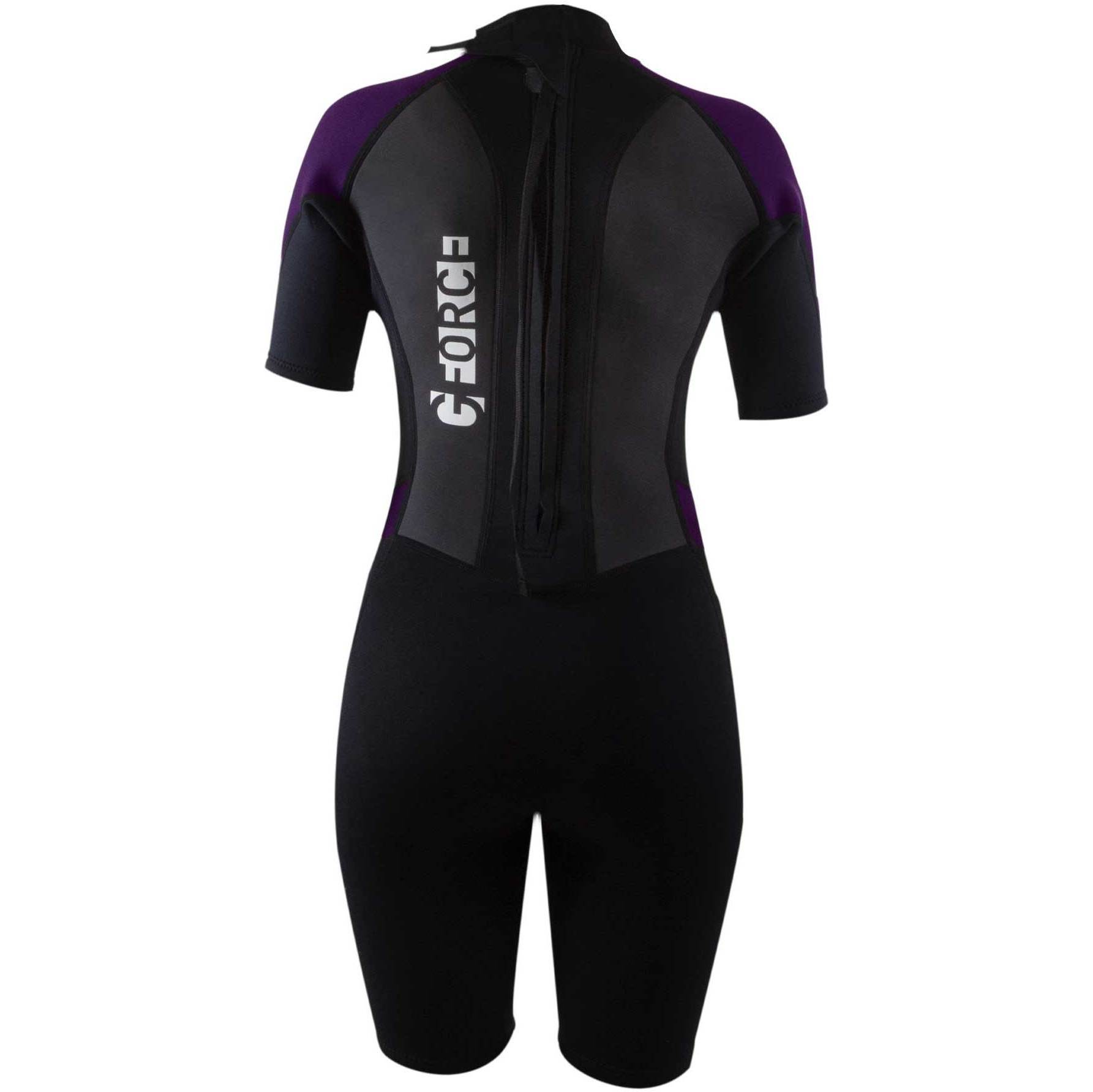 2025 Gul Femmes G-Force 3mm Back Zip Shorty Combinaison Néoprène GF3306-B7 - Black / Mulberry