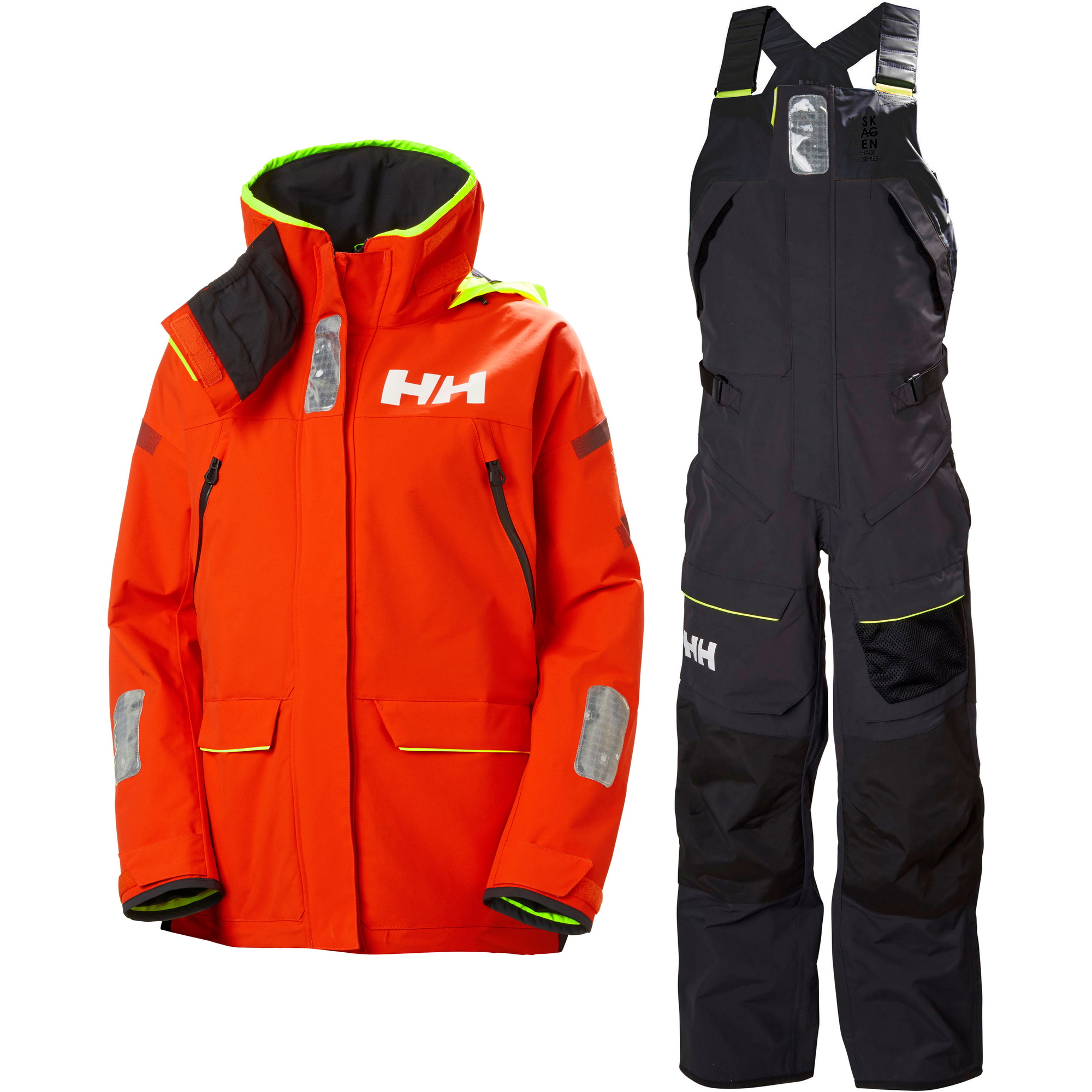 2021 Helly Hansen Skagen Veste Et Pantalon De Navigation Hauturière Skagen Pour Femmes - Tomate Cerise / ébène