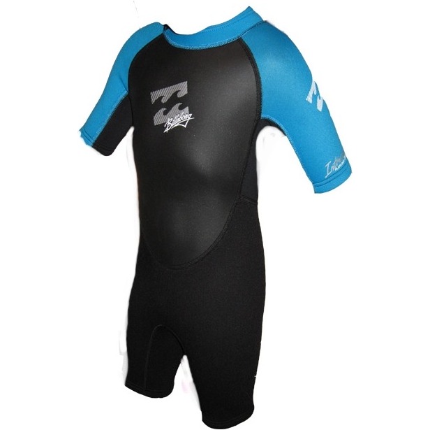 Billabong Toddler 2mm Intruder Shorty Combinaison dans le noir / Caribbean Blue D42B03