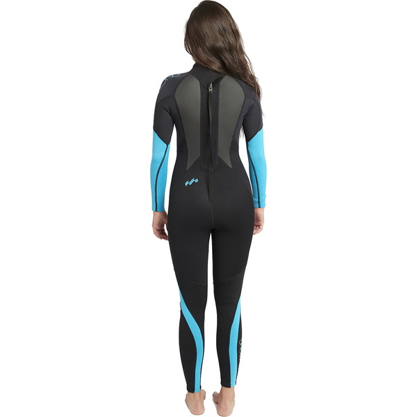 2019 Billabong Femmes Launch 3/2mm Flatlock Combinaison Noir / Turquoise S43G03