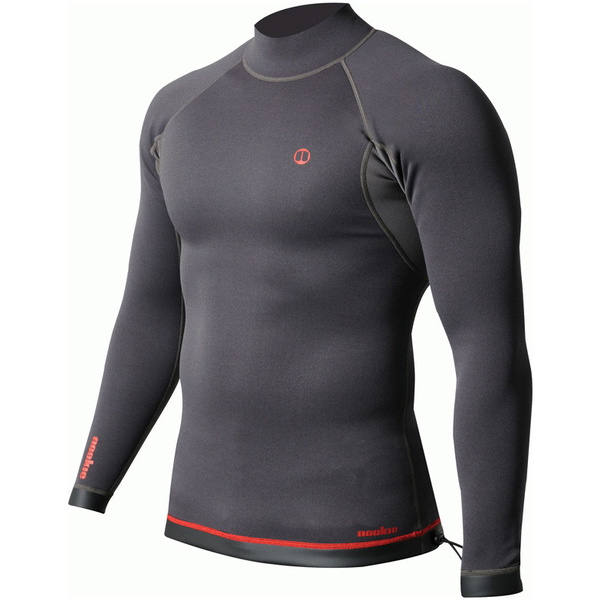 2026 Nookie Hommes Ti 1mm Haut De Combinaison à Manches Longues NE12 - Black / Rouge
