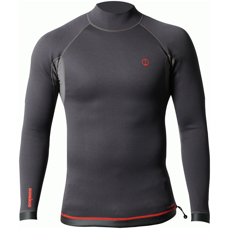 2026 Nookie Hommes Ti 1mm Manches Longues Combinaison Néoprène Top NE12 - Black / Red