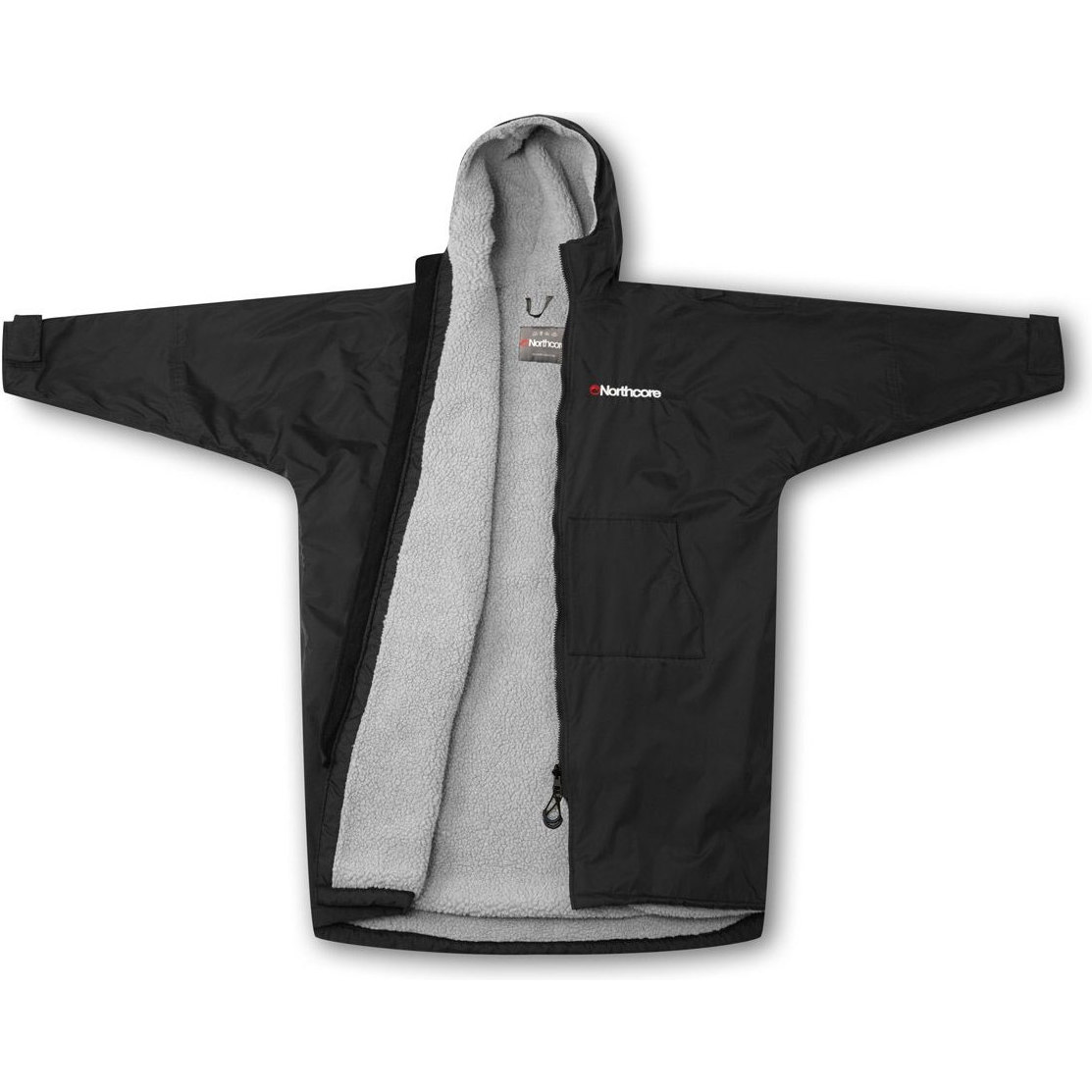 2026 Northcore Beach Basha Sport Manches Longues Changeantes Robe / Poncho NOCO24N - Black