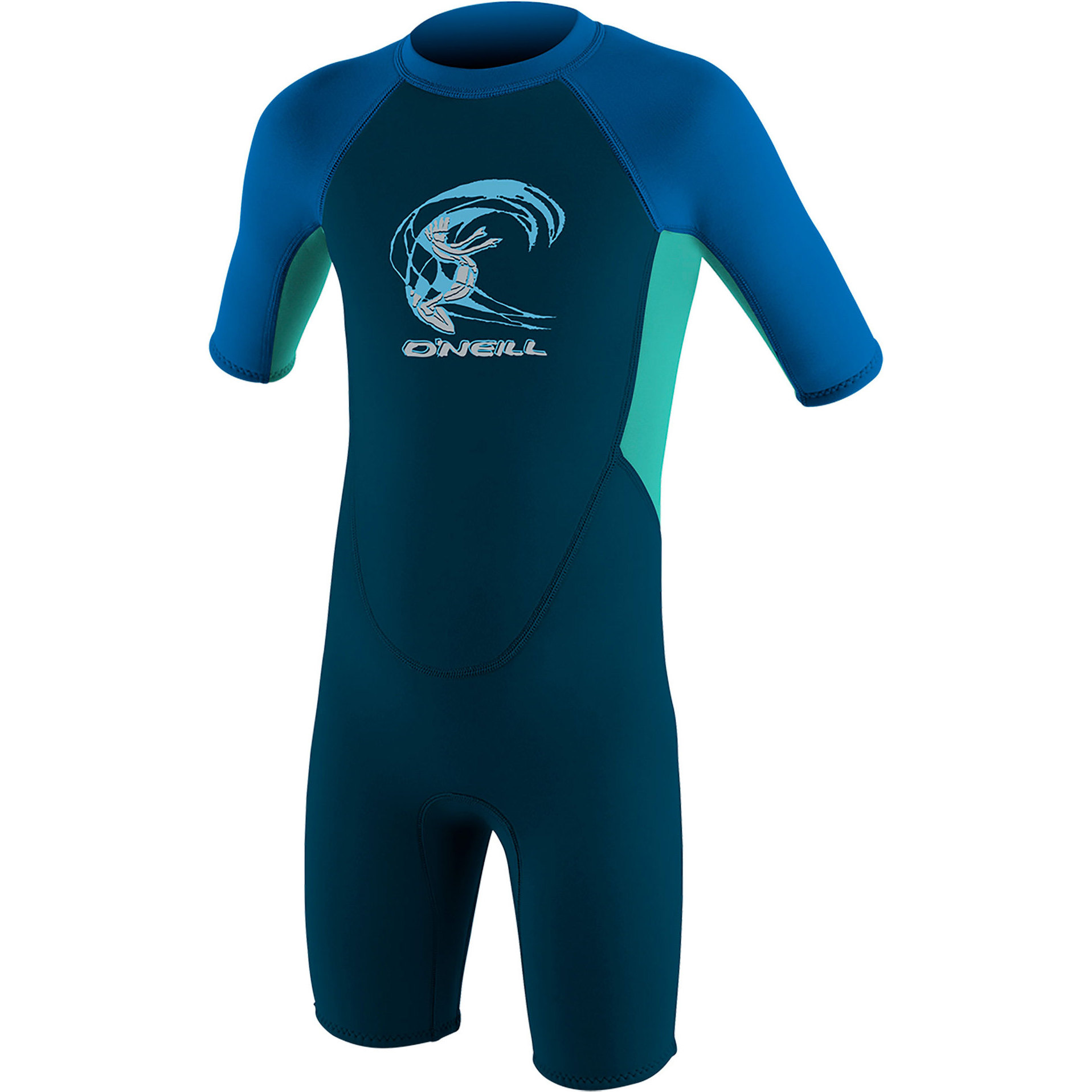 2026 O'Neill Enfants Reactor 2mm Back Zip Shorty Combinaison Néoprène 4867 - Slate / Aqua / Ocean