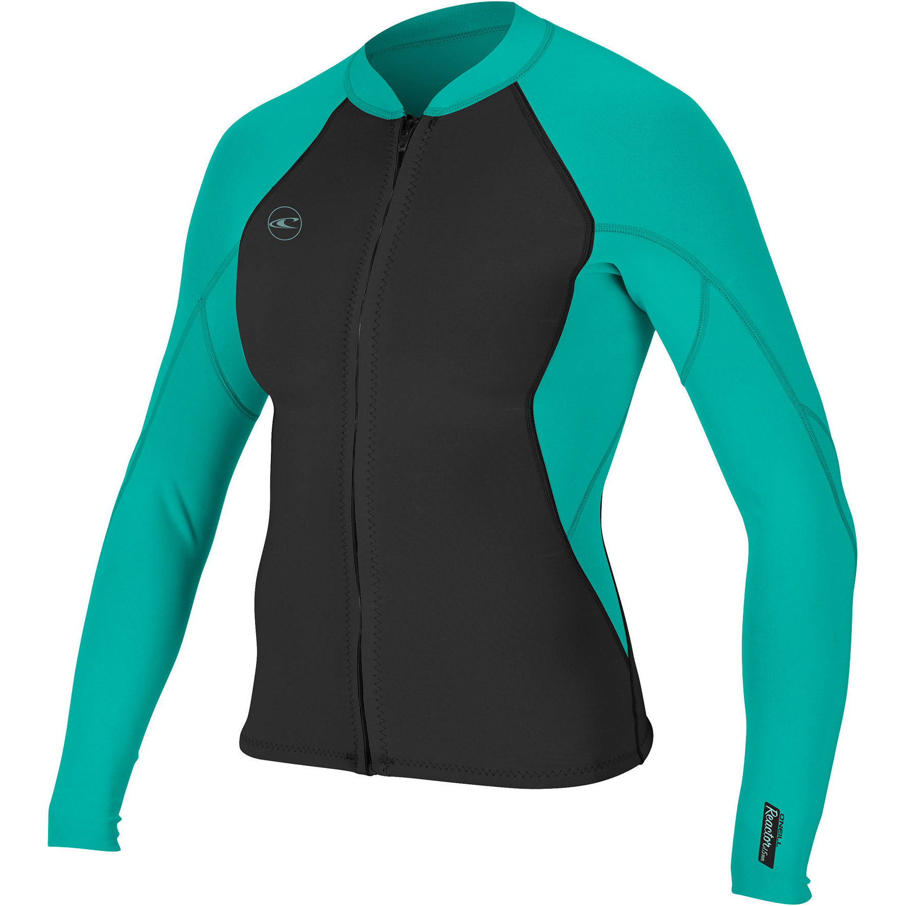 2026 O'neill Femmes Reactor Ii 1.5mm Front Zip Veste En Néoprène 5294 - Noir / Aqua