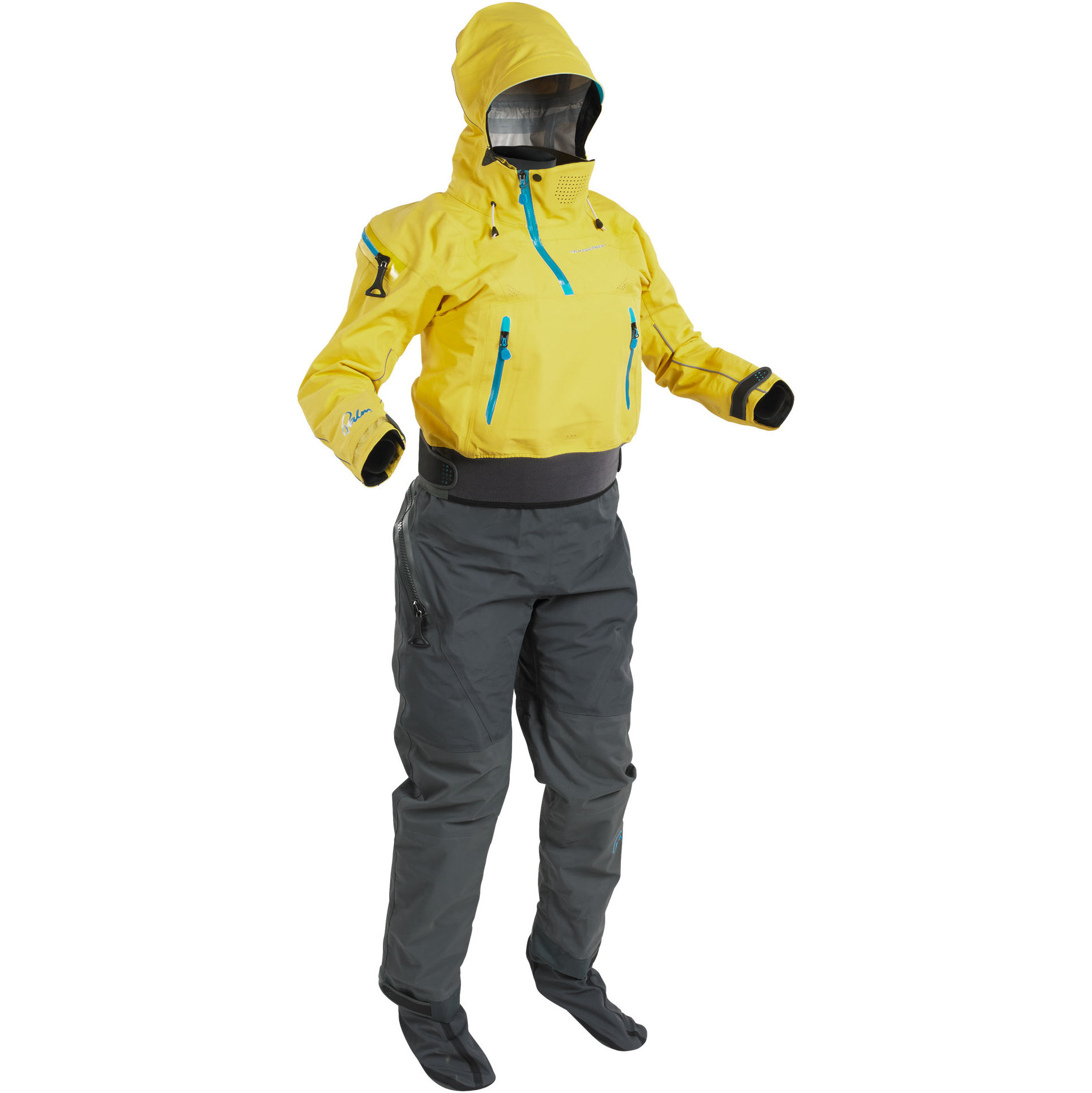 2025 Palm Femmes Bora Touring Kayak Drysuit 12383 - Yellow / Jet Grey