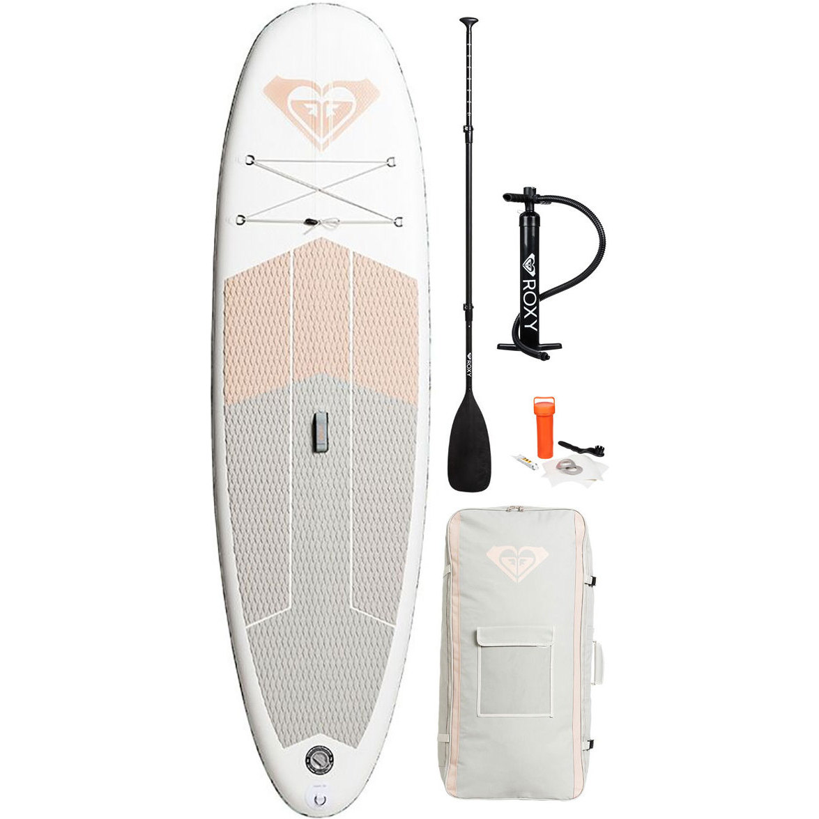 2018 Roxy ISUP 10'6 Stand Up Paddle Board Gonflable Sunrise Pink Inc. Pompe, Paddle, Sac et Laisse EGLISRX106