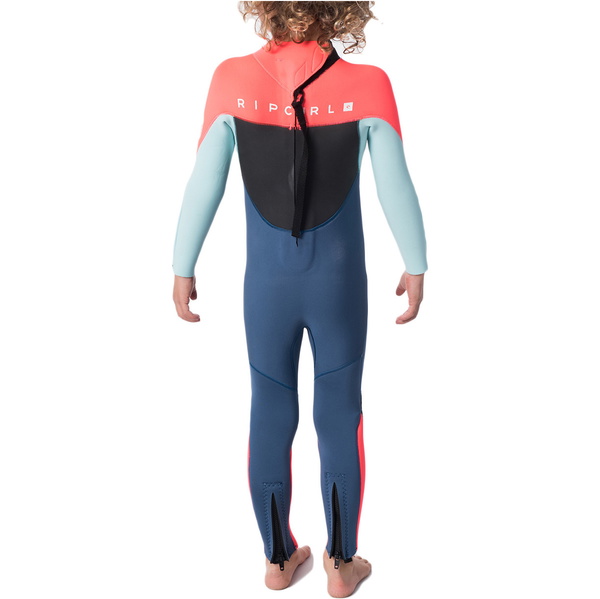 2021 Rip Curl Enfants Omega 3/2mm GBS Back Zip Combinaison Néoprène WSMYDO - Neon Pink